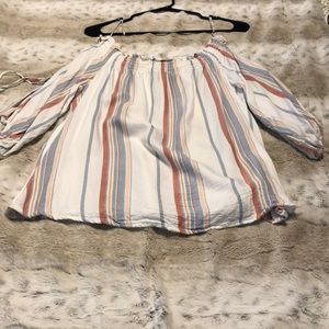 Striped off the shoulder top.